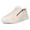 Sneaker ECCO "Move W", Damen, Gr. 40, beige (creme), Leder, Basic, Schuhe, Freizeitschuh, Schnürschuh, Halbschuh mit seitlichem Reißverschluss