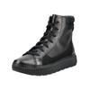 Schnürstiefelette GEOX "Geox Stiefelette Leder", Damen, Gr. 39, schwarz, Leder, casual, Schuhe