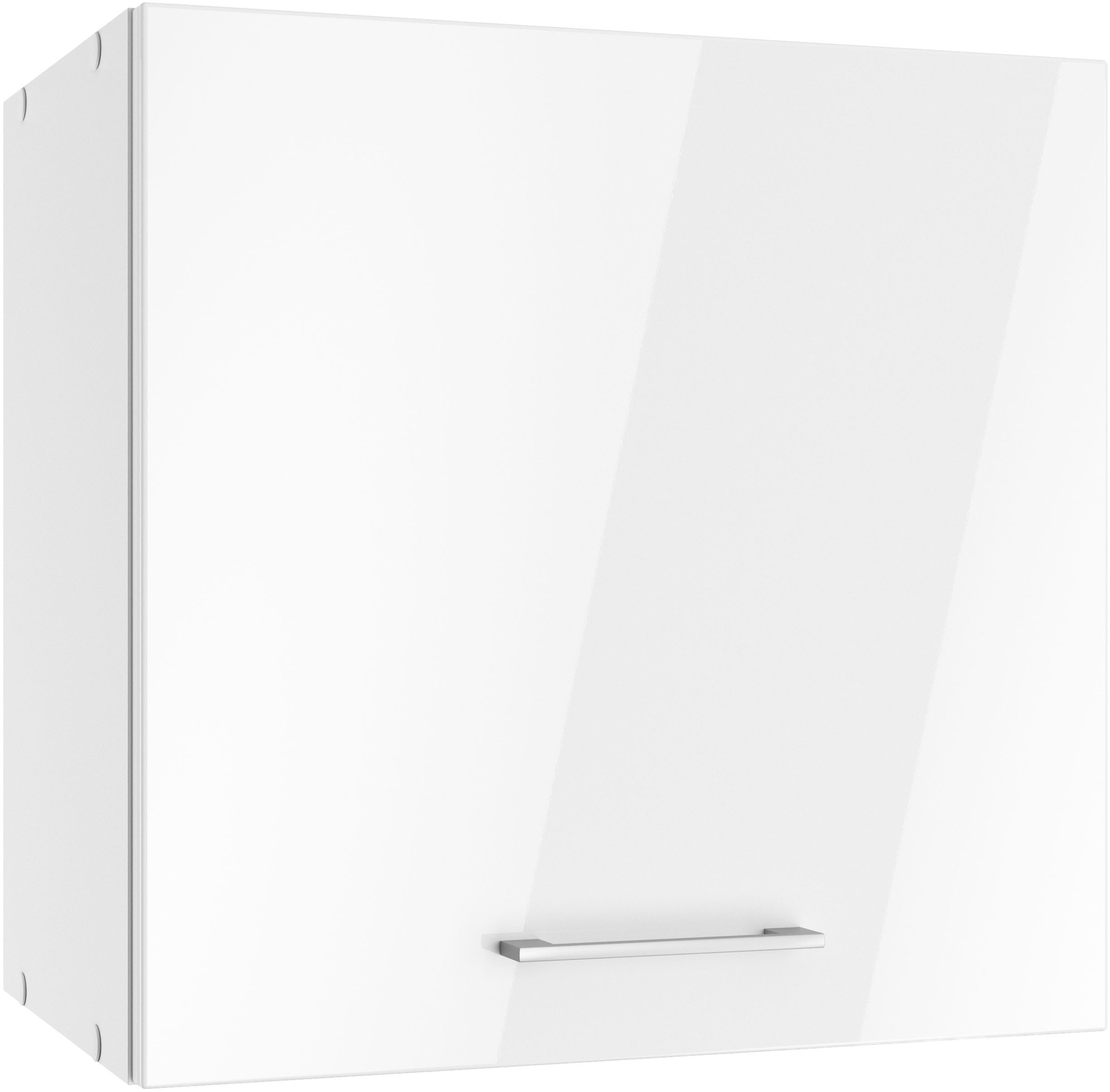 Hängeschrank KOCHSTATION "KS-Milan", weiß (weiß hochglanz), B:60cm H:57cm T:34cm, MDF, Schränke, Hängeschrank, Hängeschrank 60 cm, matte oder hochglänzende Fronten