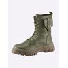 Schnürstiefelette ANDREA CONTI, Damen, Gr. 41, grün (oliv), Leder, Glattleder, modisch, Schuhe