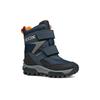 Winterstiefel GEOX "J HIMALAYA BOY B ABX", Kinder, Gr. 30, blau (navy, orange), Textil, Synthetik, sportlich, Schuhe, Snowboots, Klettstiefel mit Warmfutter, Größenschablone zum Download