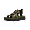 Riemchensandale FLY LONDON "Fly London Sandalen Leder/Textil", Damen, Gr. 36, grün (army), Leder, Textil, casual, Schuhe