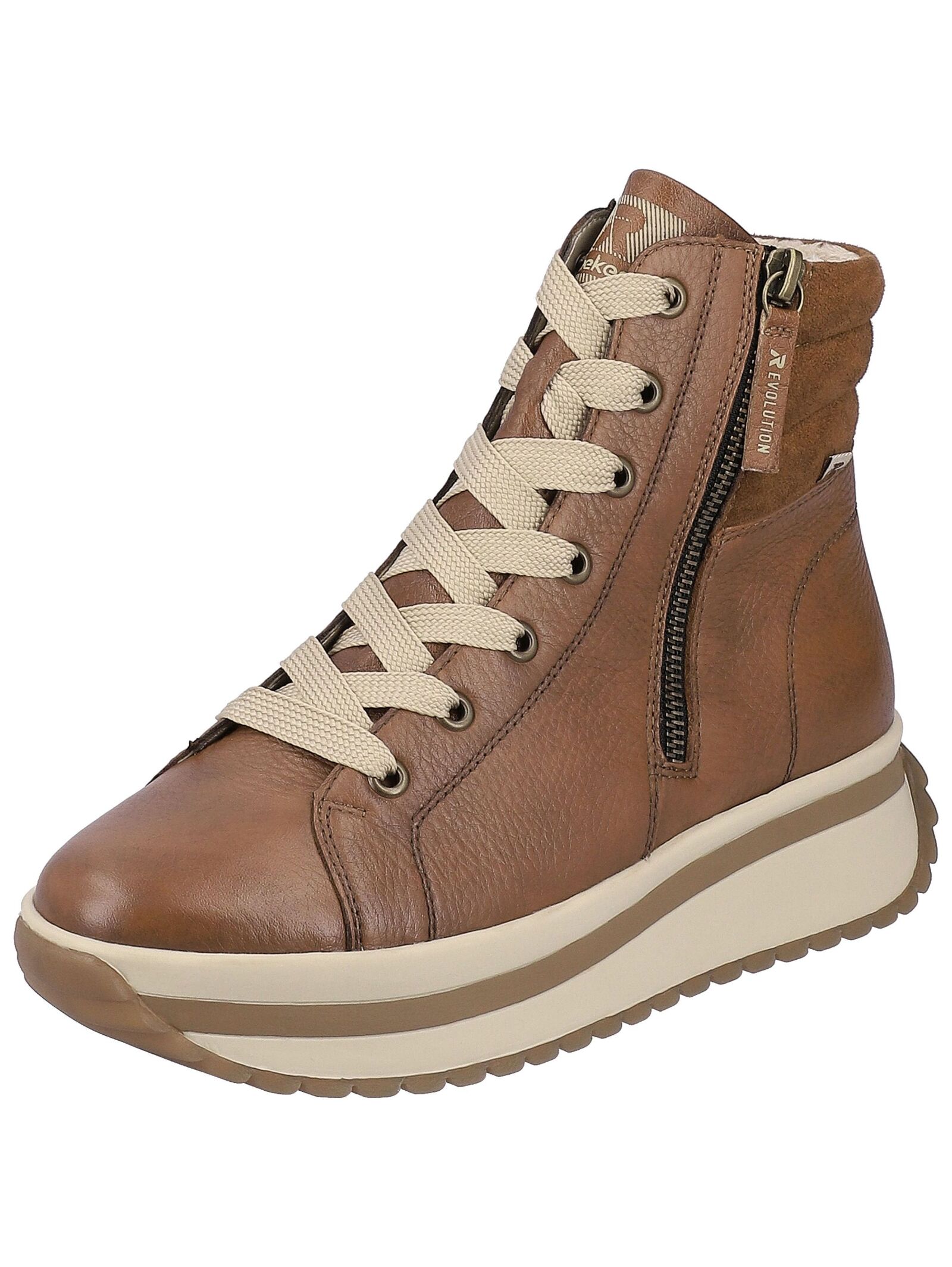 Ankleboots RIEKER "Rieker Stiefelette Glattleder", Damen, Gr. 40, braun, Glattleder, Casual, Schuhe