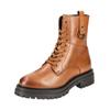 Schnürstiefelette GEOX "Geox Stiefelette Leder", Damen, Gr. 37, braun (cognac), Leder, casual, Schuhe