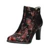 High-Heel-Stiefelette LAURA VITA "LAURA VITA Stiefelette Leder", Damen, Gr. 39, rot (schwarz, rot), Leder, casual, Schuhe