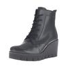 Keilstiefelette GABOR "Gabor Stiefelette Leder", Damen, Gr. 39, schwarz (schwarz, braun), Leder, casual, Schuhe