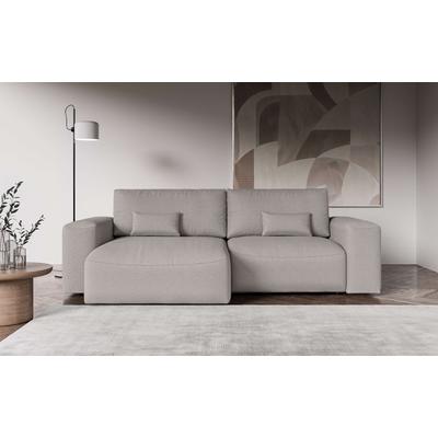 Ecksofa OTTO HOME "MATTS Schlafsofa mit Bettkasten, Maße B/T/H: 265/159/89 cm", grau (taupe), B:265cm H:89cm T:159cm, 100% Polyester, Sofas, L-Form mit Recamiere rechts oder links, hoher Sitzkomfort Image