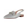 Pumps GABOR "Gabor Ballerinas Leder", Damen, Gr. 38, silber, Leder, elegant, Schuhe