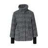 Outdoorjacke S.OLIVER BLACK LABEL, Damen, Gr. 34, grau, schwarz karo, Web, Obermaterial: 63% Polyamid, 37% Polyester. Futter: 100% Polyester, kariert, casual, lässig geschnitten hüftbedeckend, Rundhals, Langarm Flachstrickbündchen, Jacken, mit...