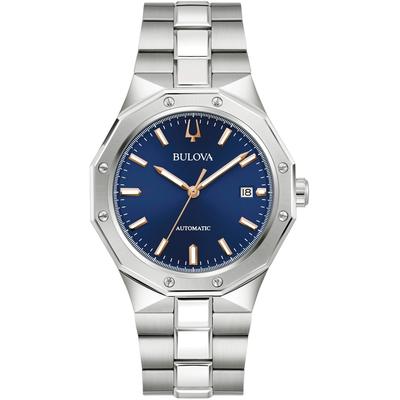 Automatikuhr BULOVA, silberfarben, blau, Armbanduhren, Herren, Armbanduhr, Herrenuhr, Mechanische Uhr, Edelstahlarmband, analog, Tag Image