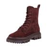 Schnürstiefelette TAMARIS "Tamaris Stiefelette Veloursleder", Damen, Gr. 37, rot (merlot), Veloursleder, casual, Schuhe