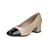 Pumps CAPRICE "Caprice Pumps Leder", Damen, Gr. 39, beige (beige, schwarz), Leder, casual, Schuhe