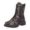Schnürstiefelette REMONTE "Remonte Stiefelette Veloursleder", Damen, Gr. 39, braun (leopard), Veloursleder, casual, Schuhe