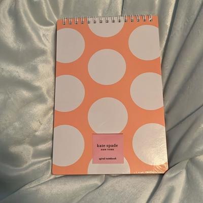 Kate Spade Office | Kate Spade Pomegranate Peach Jumbo Dot Spiral Notebook | Color: Pink/White | Size: 8.25” X 5.5”