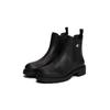 Chelseaboots TOMMY JEANS "TJW CHELSEA LEATHER BOOT", Damen, Gr. 42, schwarz, Leder, modisch, Schuhe, Blockabsatz, Schlupfboots, Stiefelette mit typischer Logoflagge