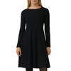 Strickkleid S.OLIVER BLACK LABEL, Damen, Gr. 42, N-Gr, grau (grau, schwarz), Feinstrick, Rippstrick, Obermaterial: 71% Viskose, 29% Polyester, Strukturmuster, unifarben, casual, regular fit, Rundhals, Langarm gerader Abschluss, Kleider, mit...