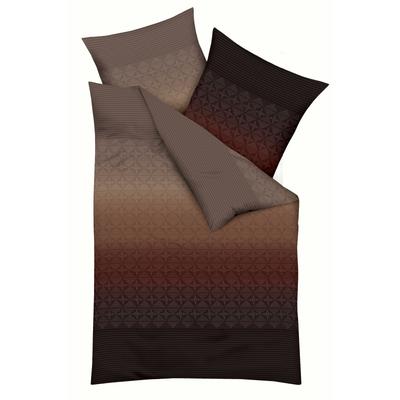 Bettwäsche KAEPPEL "Gradient", braun (mocca), B/L: 155cm x 220cm, , Mako-Satin, B/L: 80cm x 80cm, Mako-Satin, Obermaterial: 100% Baumwolle, Bettwäsche Image