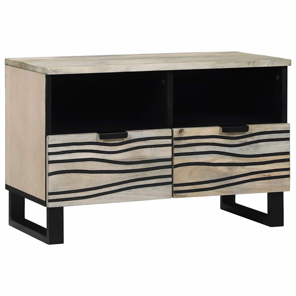 vidaXL TV-Schrank Weiß 70 x 33 x 46 cm massives Mangoholz Image