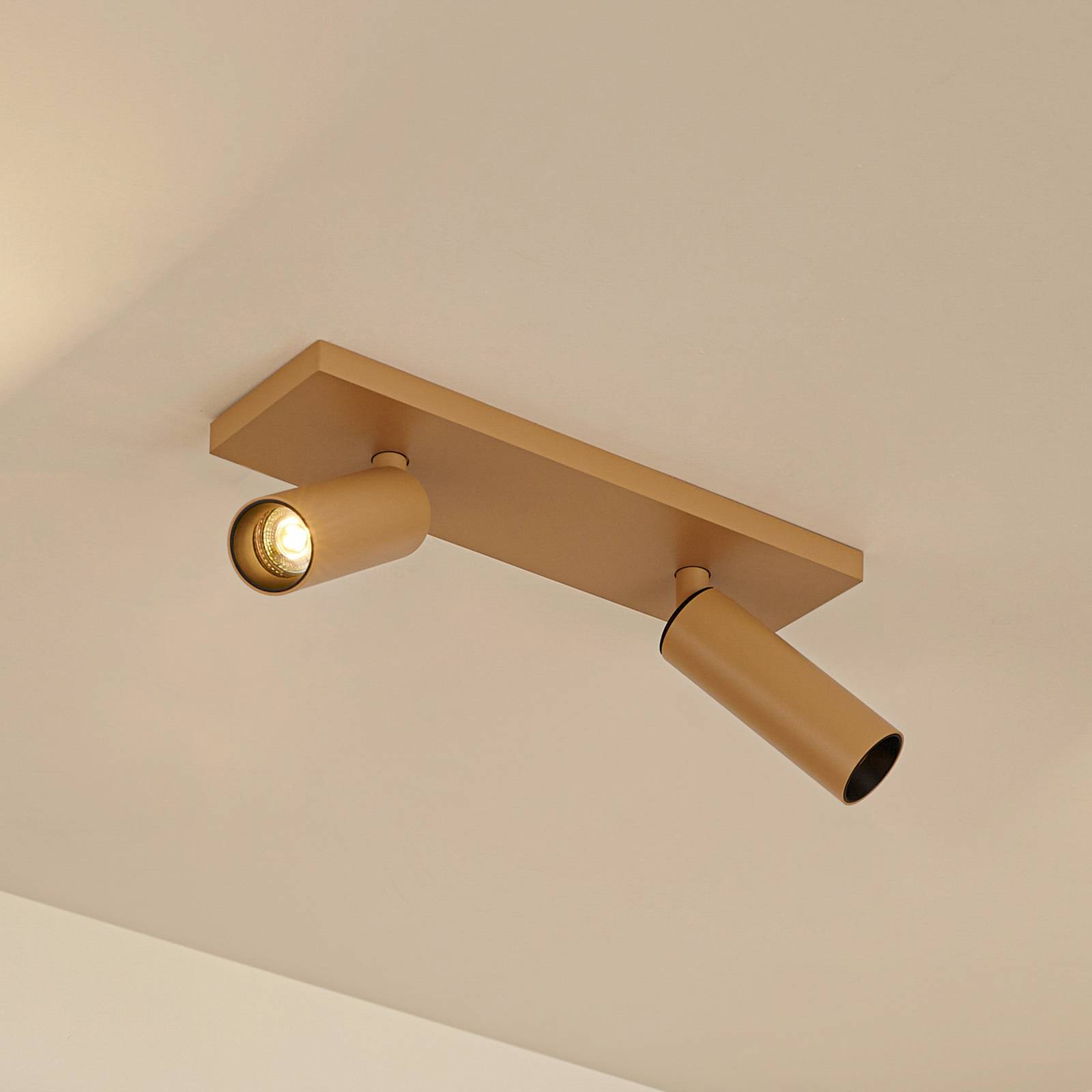 Arcchio Deckenstrahler Brinja Slim, braun, 2-flg., GU10 MR11 Slim Arcchio, dimmbar, braun / rost, für Flurbereich, Aluminium, Modern, Strahler