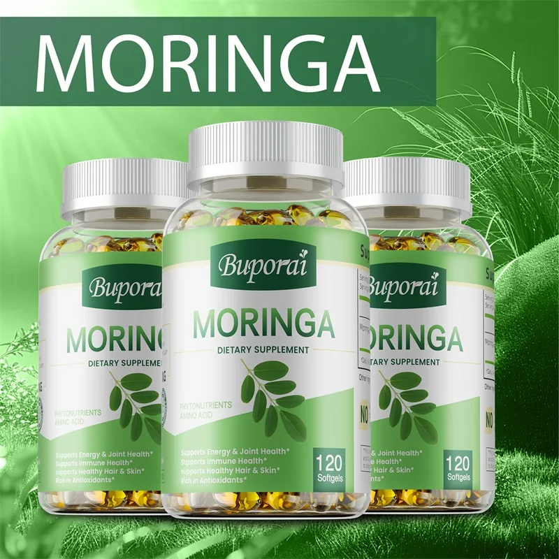 Moringa Supplements - Boosts Metabolism, Supports Repair of Damaged Cells, for Skin, Hair, Joint Health
