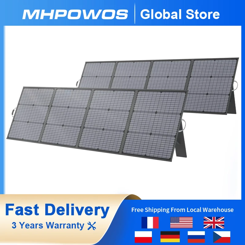 MHPOWOS Solarladegerät 400 W 220 W 110 W tragbares Solarpanel, faltbares Solarpanel-Ladegerät für Camping, Outdoor, Kraftwerk, Wohnmobil Image