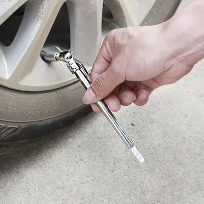 Mini Tire Pressure Gauge Digital Display Tmps Automobile 5-50PSI Silver Stainless Steel Motorcycle Meter Tyre Tire Pressure Pen