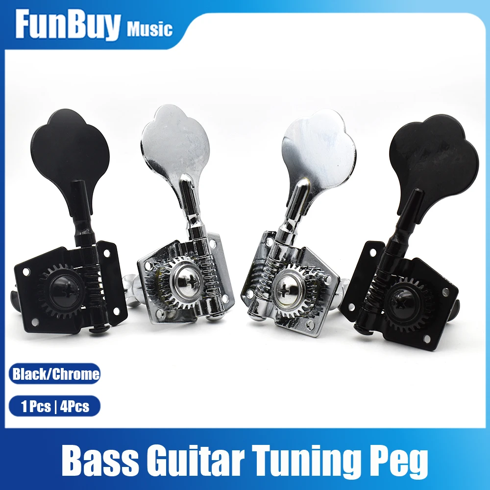4R/4L/1L/1R Geöffnet Elektrische Bass Gitarre Tuning Pegs 4String Mechaniken Mechaniken für Bass chrom Schwarz Hohe Qualität Image