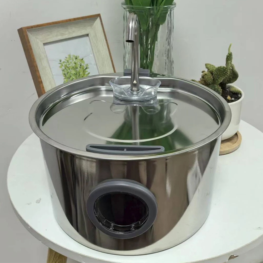 3,2 l automatischer Wasserspender für Katzen, intelligenter Katzenbrunnen, automatischer Wasserspender für Haustiere mit sichtbarem Fenster, Wassernapf aus Edelstahl für Hunde