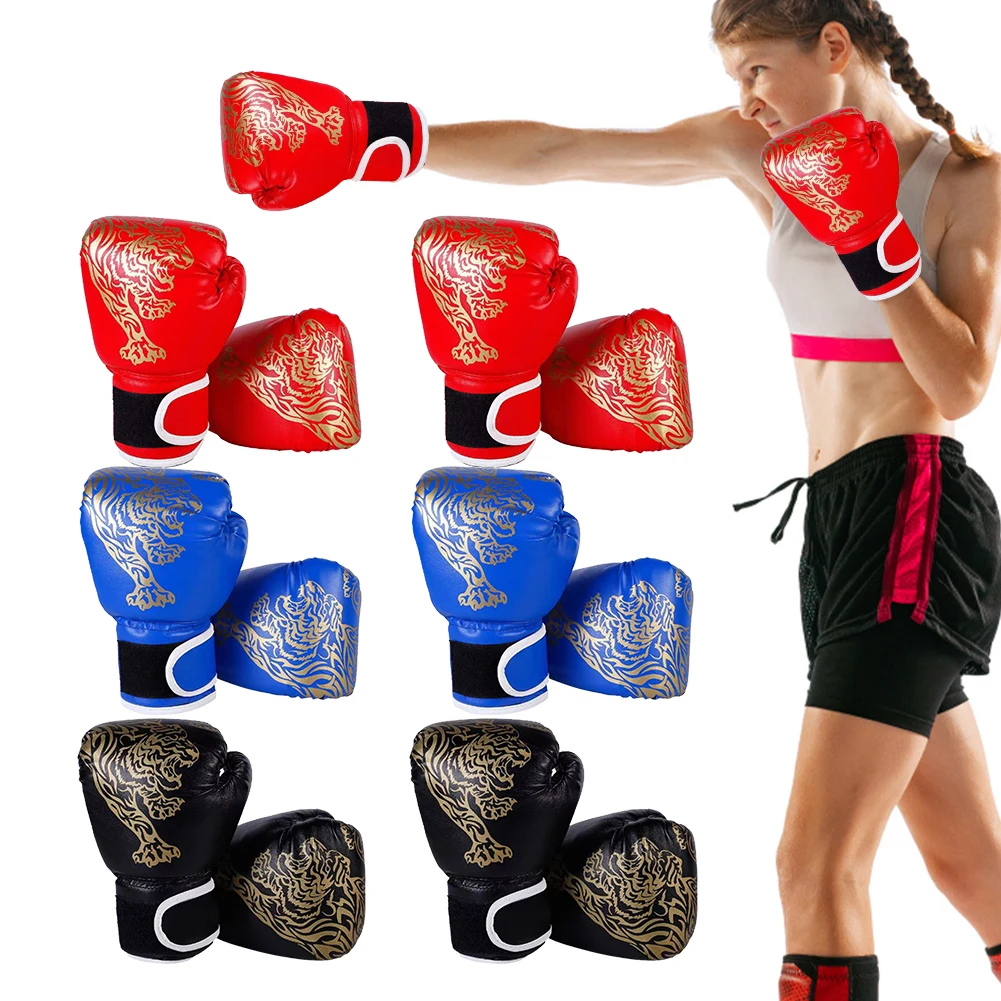 Boxhandschuhe Atmungsaktive Kickboxhandschuhe PU-Leder Sanda Boxhandschuhe Schlagtrainingshandschuhe für das Training Sandsack Image