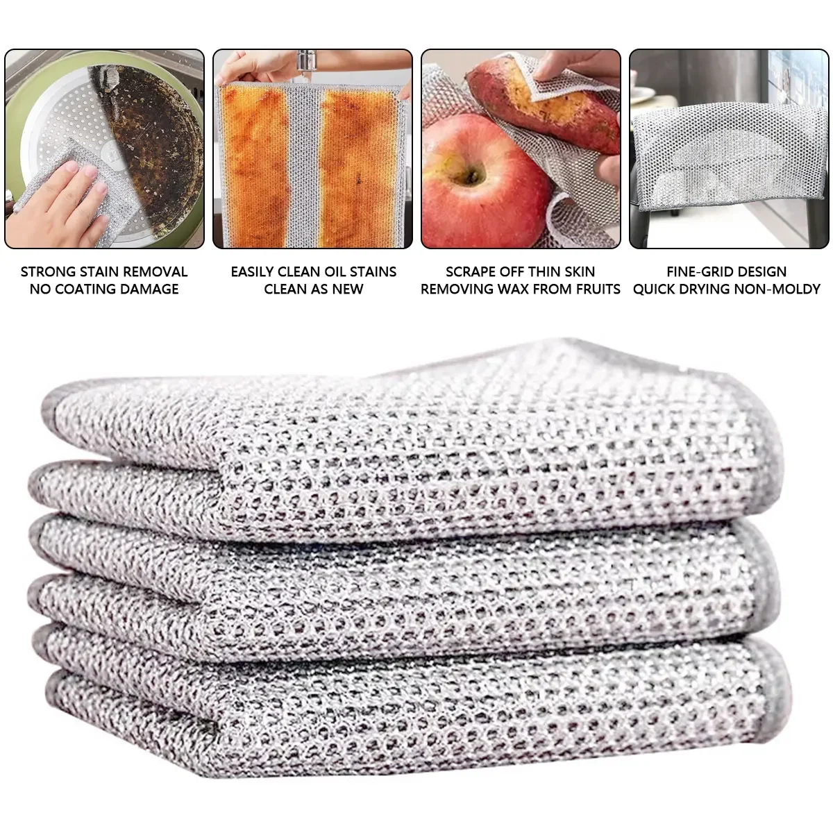 5 Stück Drahttücher Küchenreinigungstücher wiederverwendbar Image