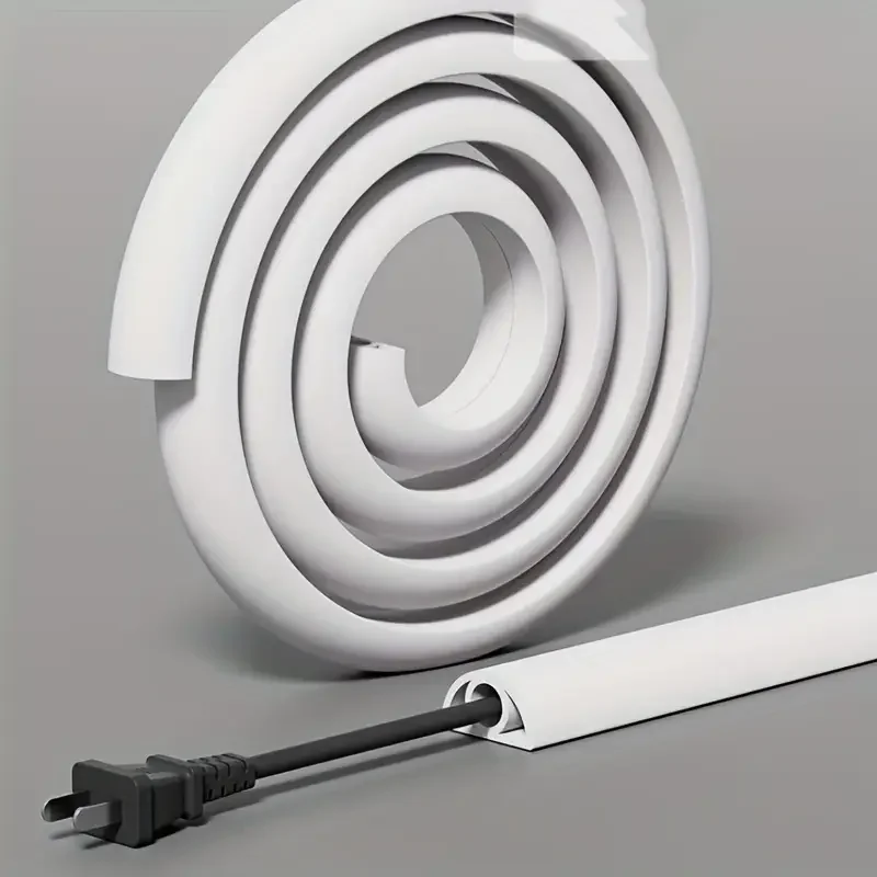 1pc PVC Boden Kabel Abdeckung Selbst-Kleber Anti-extrusion Anti-extrusion Verlängerung Verdrahtung Kanal Schutz Power kabel Schutz Image