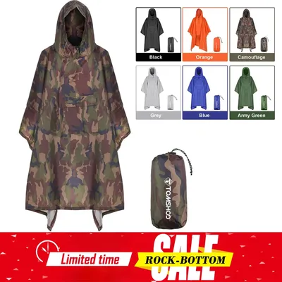 Man Hooded Impermeable Zipper Camo Raincoat Waterproof Rain Coat Men Raincoat Women Awning The Rain Motorcycle Rain Poncho