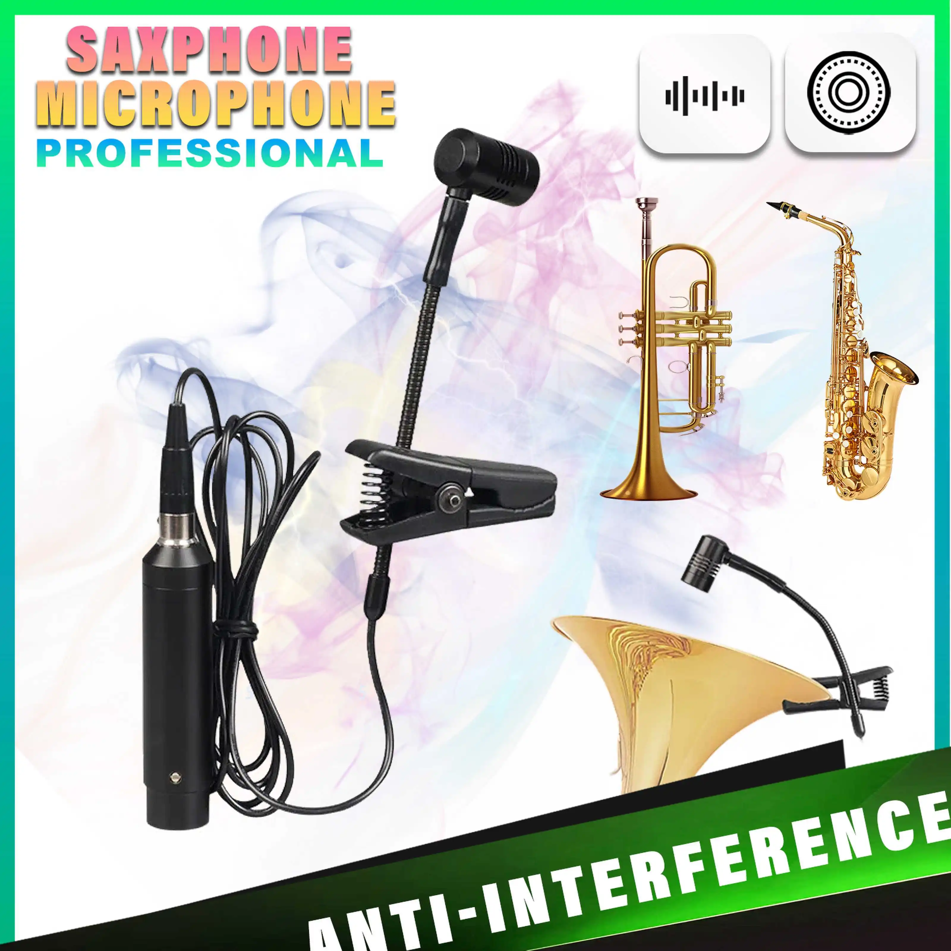 XGES908 Saxophon Musikinstrument Mikrofon XLR Mini 3Pin für Wireless BeltPack Sender Aufnahme Nieren Orchestermikrofon Image