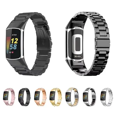 Uhrenarmband aus Metall und Edelstahl für Fitbit Charge 5 6, ersetzt Smartwatch-Armband für Charge 5 6 Fitness-Tracker-Zubehör