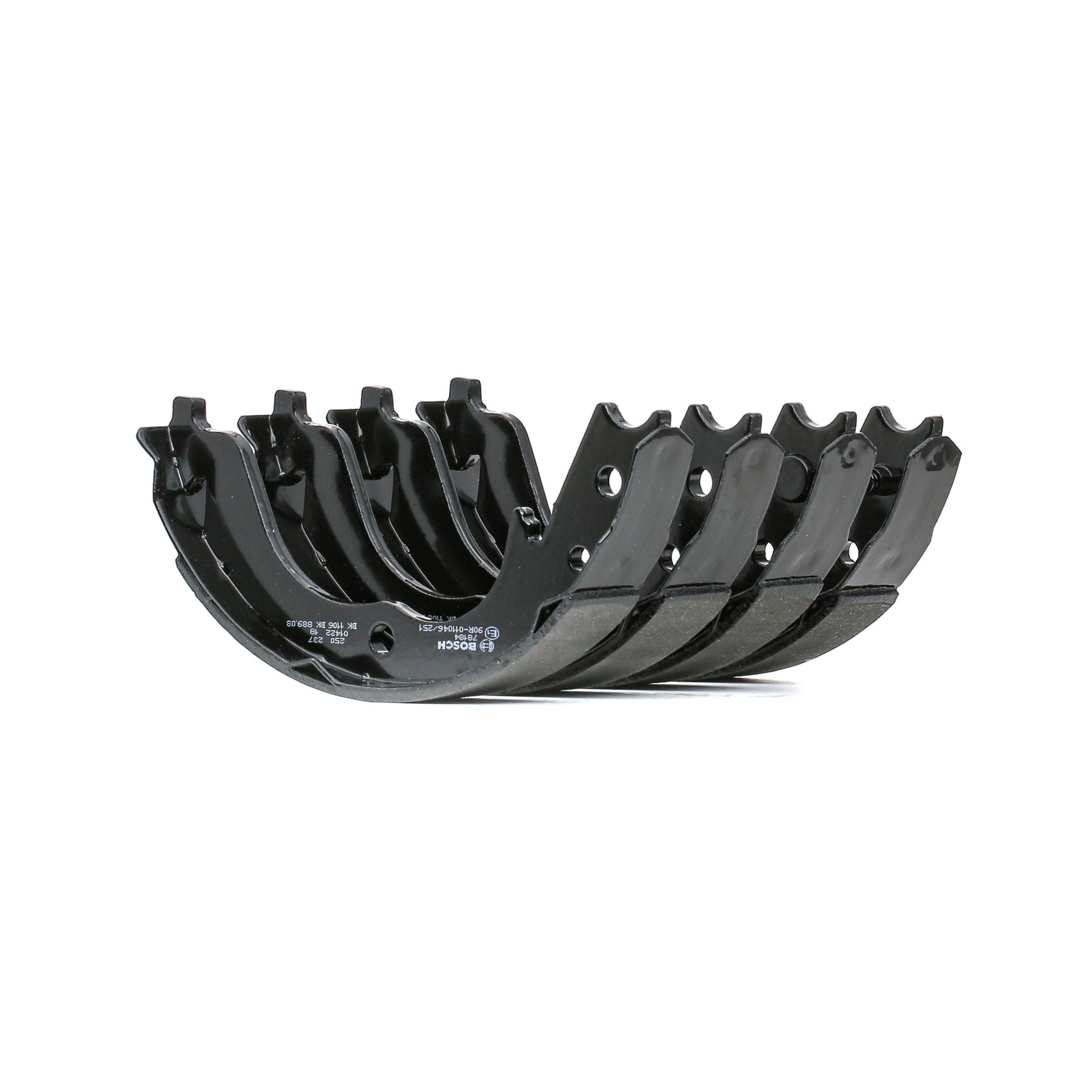 BOSCH Handbremsbeläge PEUGEOT,CITROËN,MITSUBISHI 0 986 487 739 4800A001,MN161157,26694CA000 Handbremsbacken,Bremsbackensatz, Feststellbremse