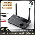 Ricevitore trasmettitore audio multipunto Bluetooth 5.3 Adattatore wireless per musica stereo AUX 2 RCA da 3,5 mm 2 in 1 per altoparlanti per PC TV per auto