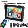 BEPOCAM 5 pollici Moto DVR Navigazione GPS Wireless CarPlay Android Auto Lettore multimediale IPX7 Impermeabile Moto Touch Screen