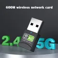 Adattatore di rete WiFi dual band 2.4GHz 5GHz 600Mbps Mini scheda di rete wireless USB con driver gratuito Chip Realtek RTL8811CU