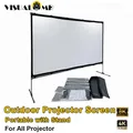 Nuovo schermo per proiettore da esterno da 100 pollici con supporto 4K 16:9 Installazione semplice portatile per schermo cinematografico per ufficio domestico con borsa per il trasporto
