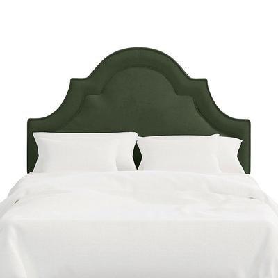 Vanessa Headboard - Notched Arch Bed, Notched Arch Bed/Velvet Green, Queen - Grandin Road