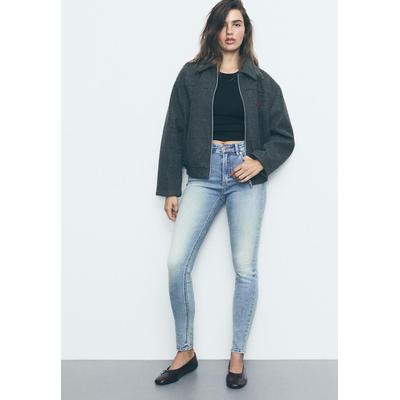Stradivarius D07 Regular waist skinny jeans MEDIUM DENIM WASH 4