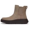 Chelseaboots FITFLOP "F-MODE", Damen, Gr. 36, grau (taupe), Veloursleder, Elastischer Einsatz, casual, Schuhe, Chunky Boots mit Plateausohle