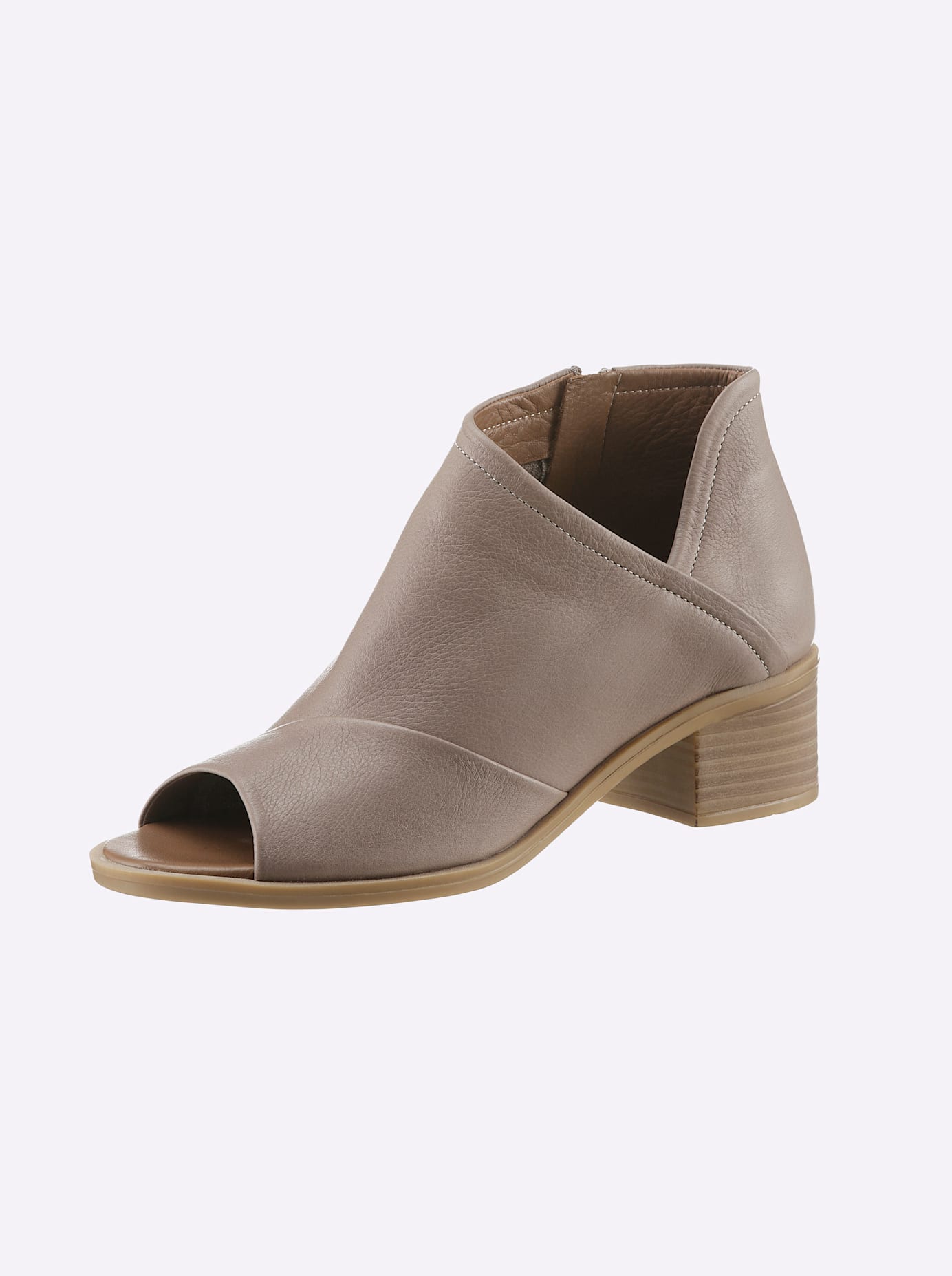 Sandalette ANDREA CONTI, Damen, Gr. 36, grau (taupe), Glattleder, Leder, Schuhe Sommerboots Ankleboots Schaftsandale