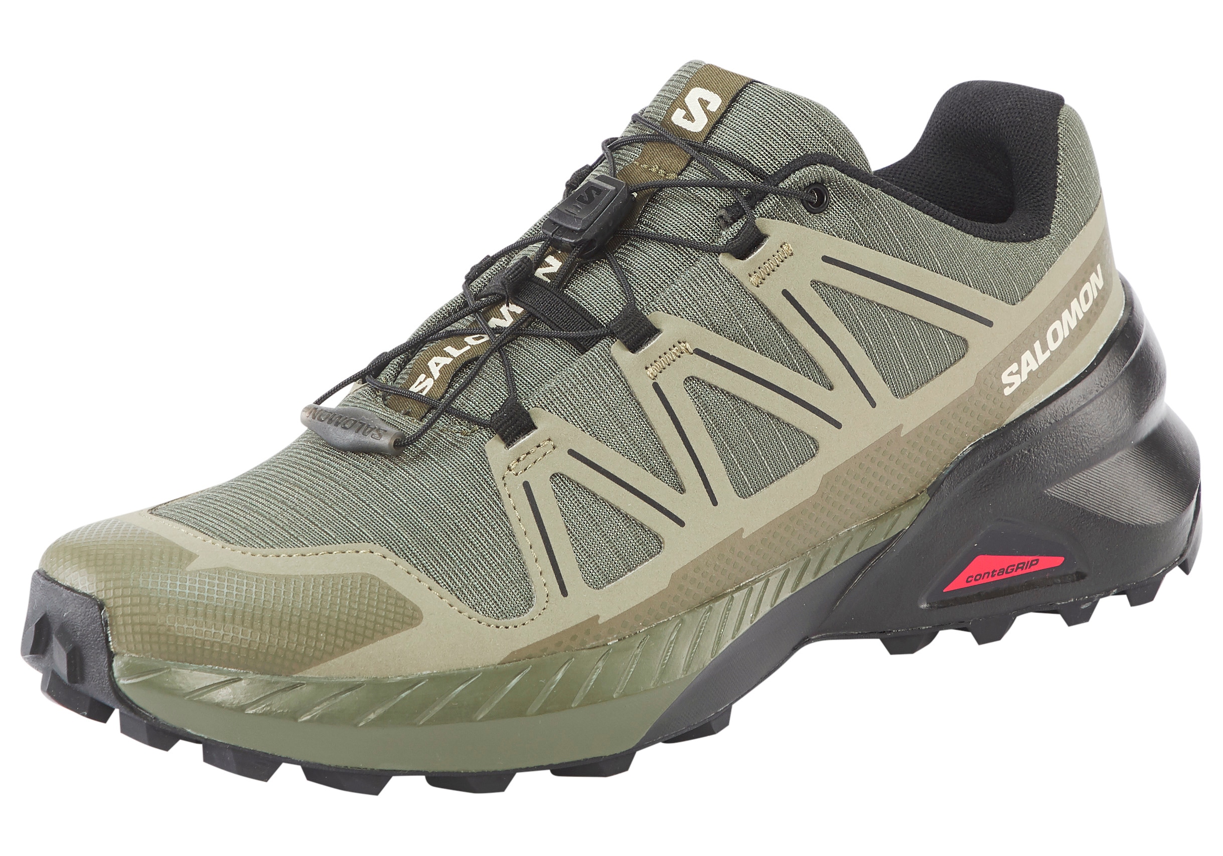 Trailrunningschuh SALOMON "SPEEDCROSS PEAK", Damen, Gr. 48, olive night, deep lichen grün, schwarz, Synthetik, Textil, Schuhe