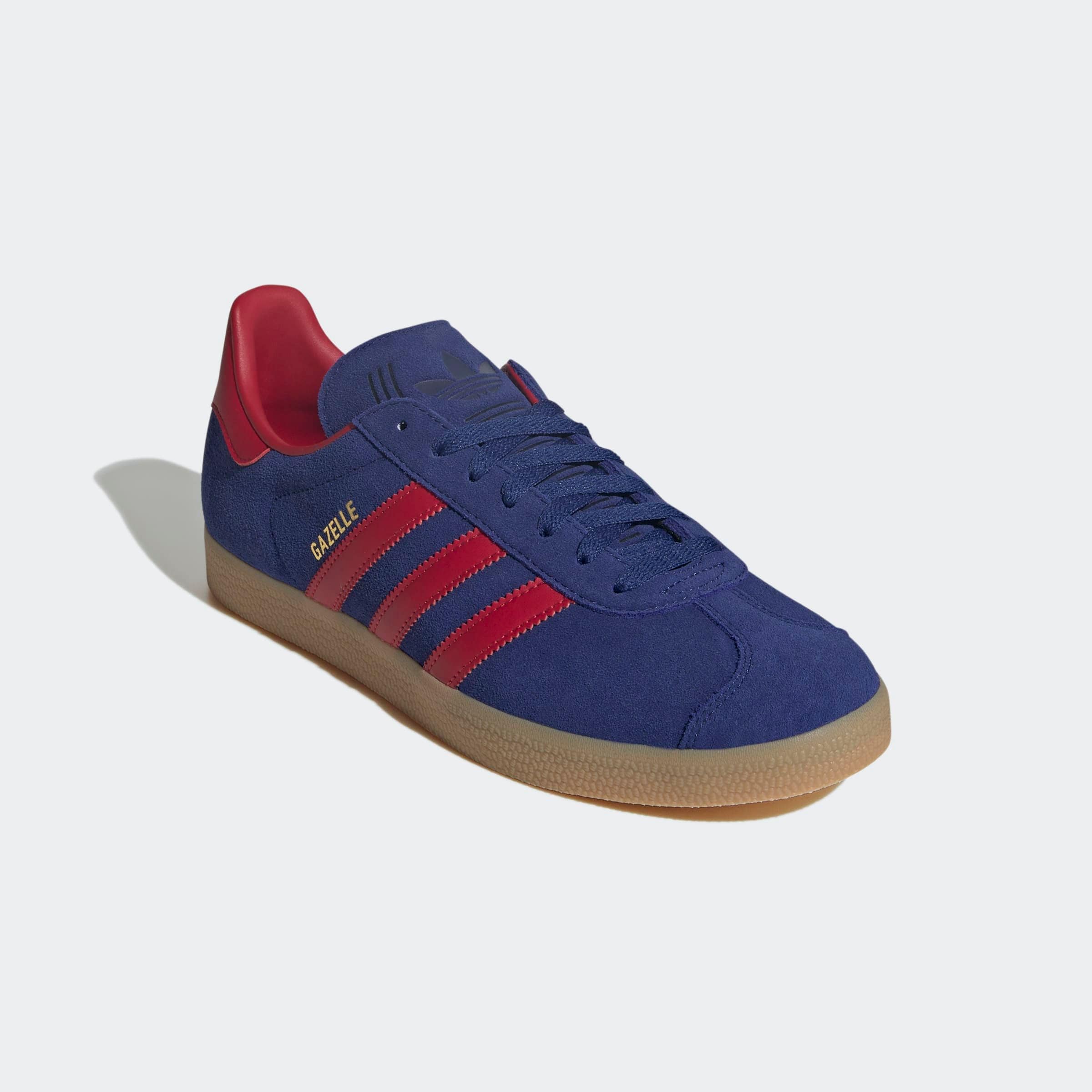 Sneaker ADIDAS ORIGINALS "GAZELLE", Herren, Gr. 37, blau (victory blau, team victory rot, gum 3), Leder, Synthetik, Schuhe Sneaker