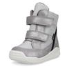 Klettstiefel ECCO "Urban Mini", Kinder, Gr. 27, grau (grau, silberfarben), Veloursleder, Textil, metallic, sportlich, Schuhe, Winterboots, Winterstiefel, Stiefelette mit GORE-TEX