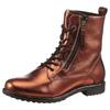 Schnürboots ARA "LIVERPOOL", Damen, Gr. 7 (40,5), braun (mokka), Glattleder, metallic, casual, Schuhe, Kurzstiefel, Biker Boots in Bequemweite G (= weit)
