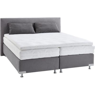 Boxspringbett "Ambiente, wahlweise in verschiedenen Größen & Farben", grau, B:175cm L:210cm, WESTFALIA SCHLAFKOMFORT, Komplettbetten, in verschiedenen Härtegraden, wahlweise mit Topper Image