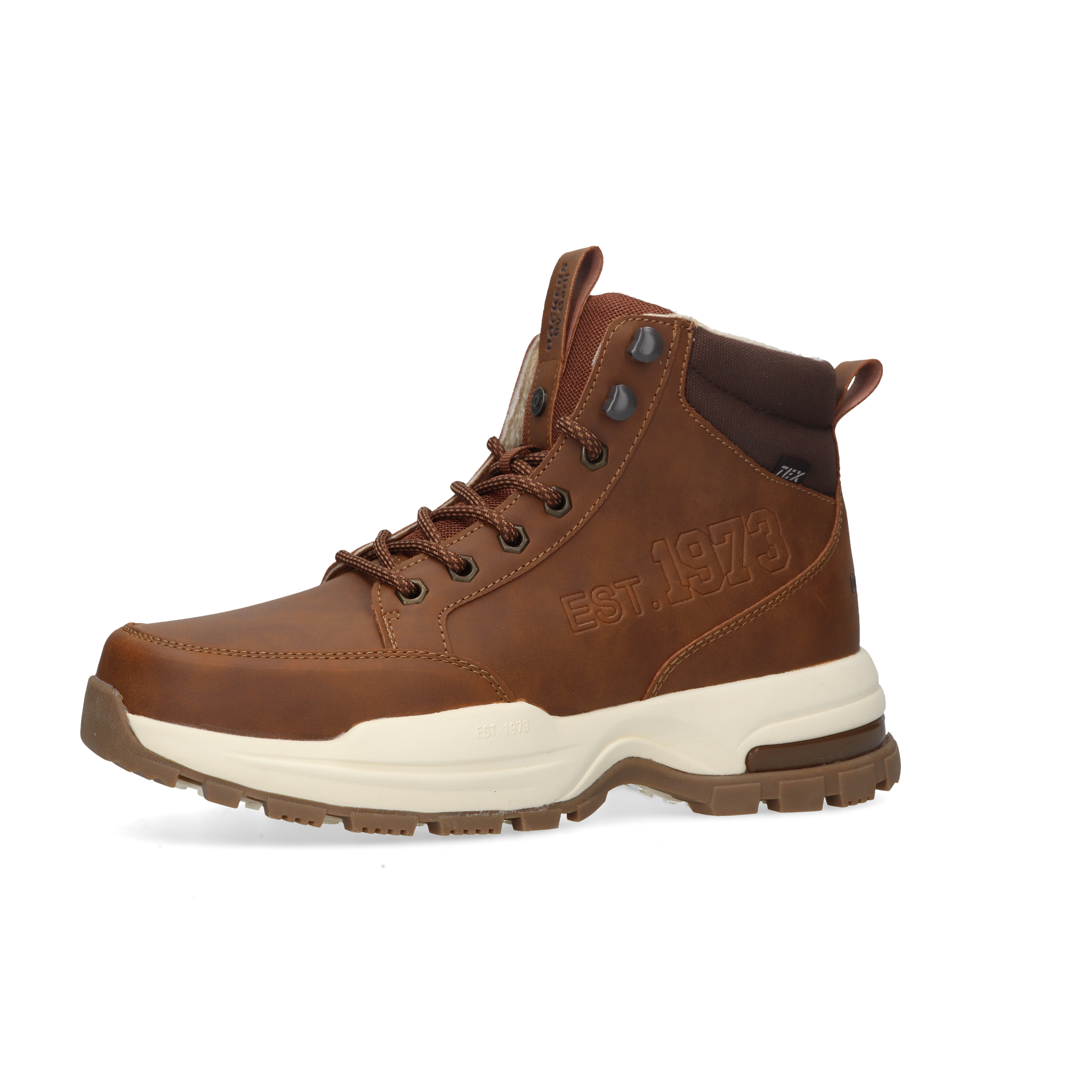 Winterboots DOCKERS BY GERLI, Herren, Gr. 44, braun (cognac, dunkelbraun), Nubuklederimitat, Textil, Schuhe Winterboots, Schnürboots mit Warmfutter