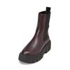 Chelseaboots MARC O'POLO "mit leichter Plateausohle", Damen, Gr. 36, schwarz aubergine rot, Obermaterial: 100% Leder (Rind), unifarben, Schuhe